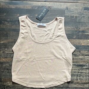 & Other Stories Light Beige Ribbed Tank Top